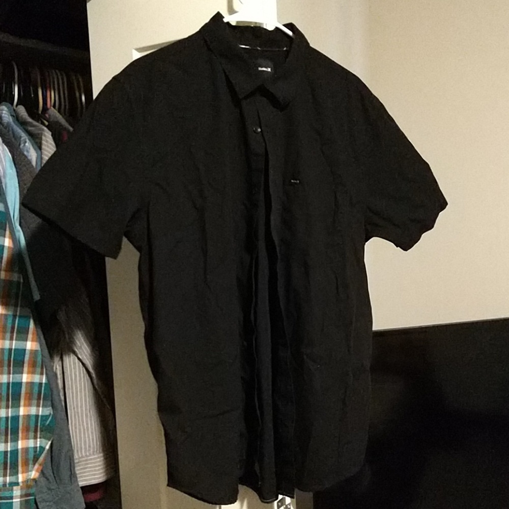 Black Hurley short sleeve button up